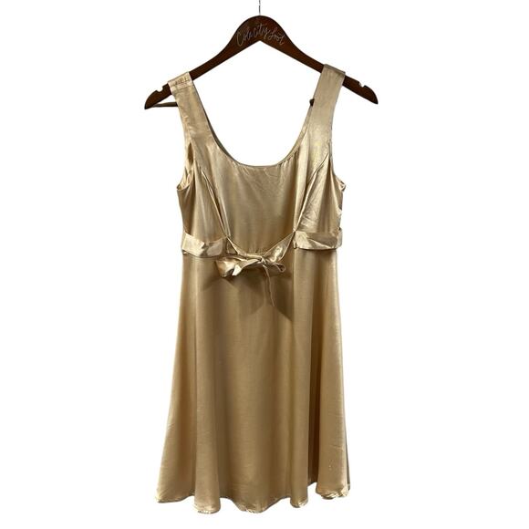 Rampage Silky Buttery Gold Dress Vintage Y2K Size 5 Made In USA - Picture 1 of 10
